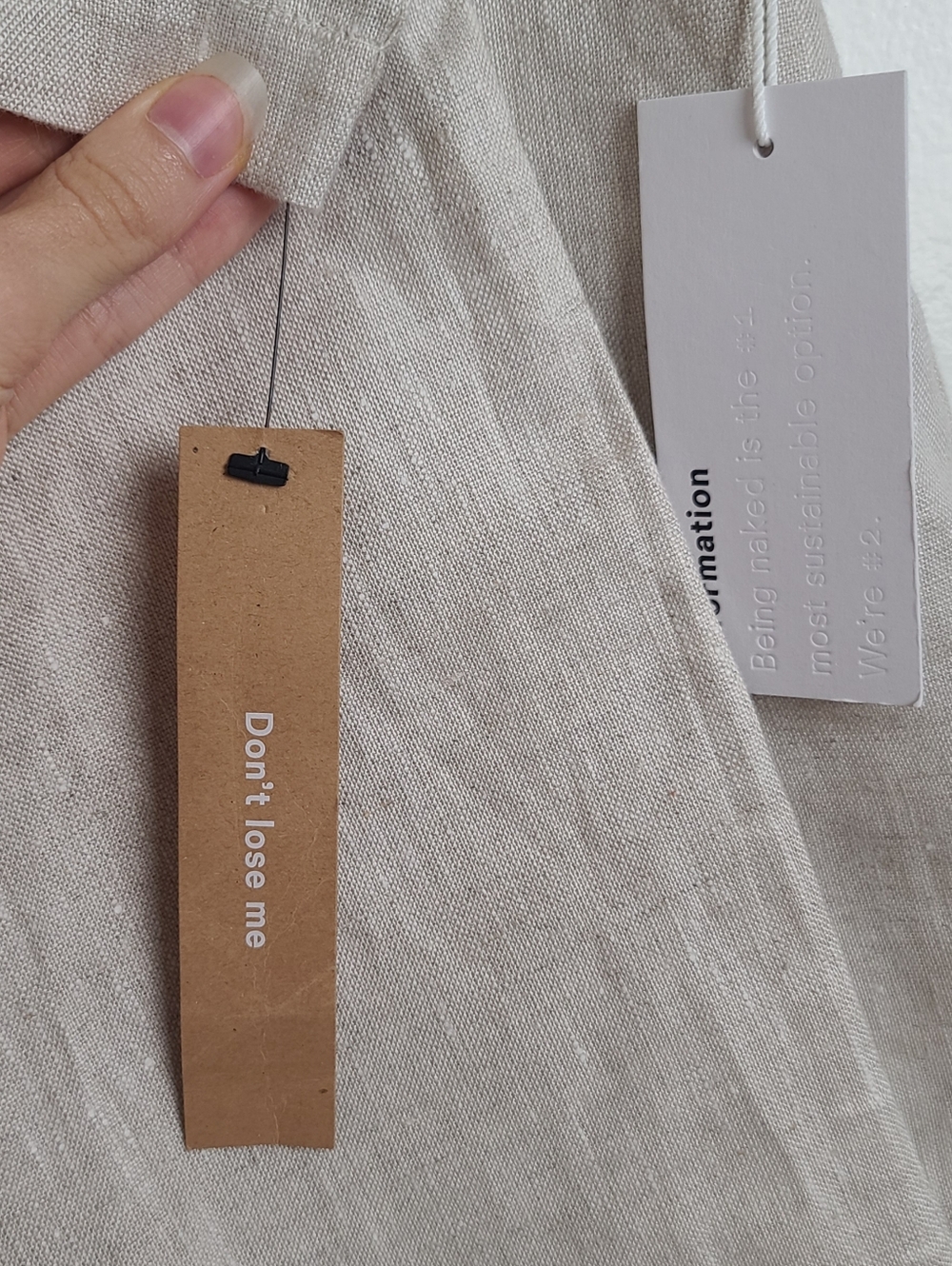 NWT Reformation Linen Trousers Oatmeal Size 6 - Picture 4 of 8